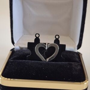 Black and Silver Heart Puzzle Pendant